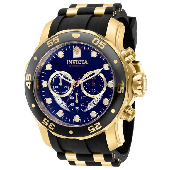Invicta Pro Diver SCUBA Men's 48mm Gold Dial Stainless Chronograph Watch 37229 - Picture 1 of 4